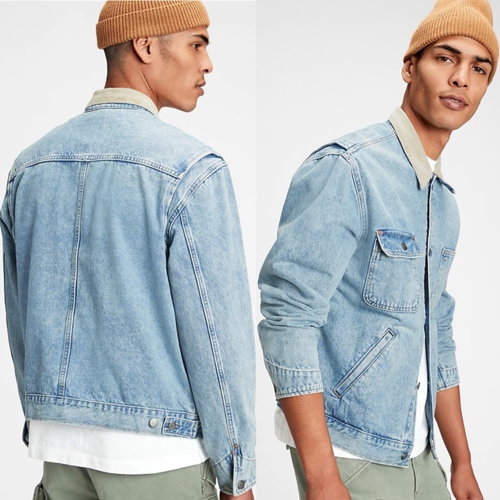 GAP Workforce Collection Utility Denim Cotton Jacket in Original Blues